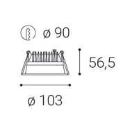 LED2 2250433D ZETA XS, B DALI/PUSH DIM 10W 3000K