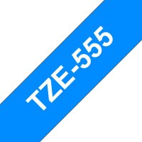 BROTHER TZe-555,  modrá / bílá (24mm, laminovaná)