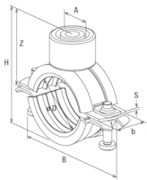 Dvoušroubková objímka FRS TRIPLE 74-80 FISCHER 500706