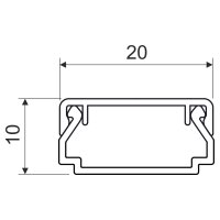 Lišta hranatá 20x10, černá, 2 m, karton, bezhalogenová KOPOS LHD 20X10HF_FD