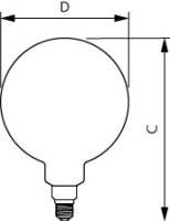 LED classic-giant 20W E27 G200 1800K smo PHILIPS 871951431539600