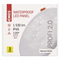 LED vestavné svítidlo VIXXO, kruhové, bílé, 19W neutr. b., IP65 EMOS ZV1152