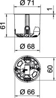 OBO HG 61-L Přístrojová krabice do dutých stěn O68mm H61mm