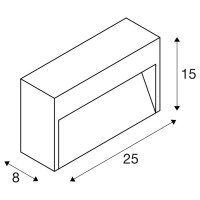 CONCRETO M WL nástěnné přisazené svítidlo šedé 8,5 W 350 lm 3000 K SLV 1006404