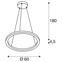 ONE 60 PD PHASE UP/DOWN vnitřní LED závěsné svítidlo černé CCT spínač 2700/3000K