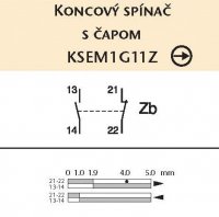 Koncový spínač kovový s přívodním kabelem, s čepem SEZ DK KSEM1G11Z