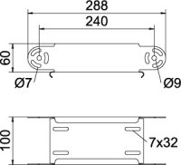 OBO RGBEV 610 FT Prvek kloubového oblouku svislý 60x100 Ocel žárově zinkováno