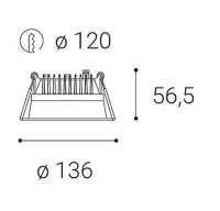 LED2 2250841D ZETA S, W DALI/PUSH DIM 15W 4000K