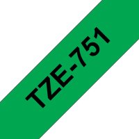 BROTHER TZe-751 zelená/černá (24mm Laminované)