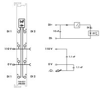 2kanálový binární vstup DC 110V 3 ms tmavě šedá WAGO 750-427/040-000