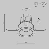 Vestavné svítidlo Wise 7W IP 20 DL057-7W3K-B - MAYTONI