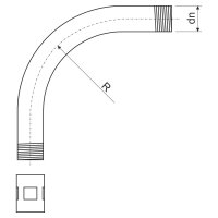 Koleno 90° pro ocelové trubky závitové ČSN pr. 47 mm, lak KOPOS 6136_EOZ