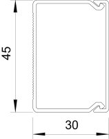 OBO WDK30045GR Nástěnný a stropní kanál s děrováním dna 30x45x2000 kamenná šeď