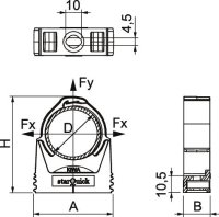 OBO SQ-10 LGR Příchytka starQuick 9,5-12mm světle šedá Polyamid PA