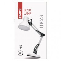 Stolní lampa LUCAS na žárovku E27, bílá EMOS Z7609W