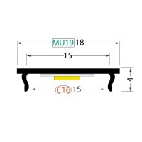 AL profil FKU88 C16/MU19 pro LED bez plexi OHEBNÝ 2m elox FK TECHNICS 4739346