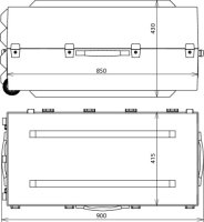 Umělohmotný kufr prázdný 840x400x380 mm kombinovaný čisticí set - VN - 36 kV