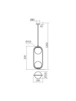 Závěsné svítidlo NIVA SU 2X28W E14 GD FRAME REDO 01-2626