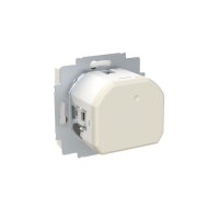 ABB ZONI Zásuvka s kolíkem, s clonkami, USB-A/C matná bílá 5569T-A32357 240