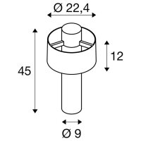 PHOTONI CYL POLE 45, stojací lampa, E27, 1x max. 13W, černá barva SLV 1008195