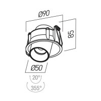 XCANON REC. DOWNLIGHT RND. w. RIM 13W 35