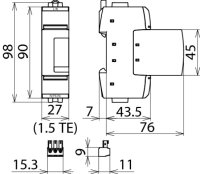 Dehn 952920 Svodič přepětí typ 2 DEHNguard SE CI 1p  440V AC dálková signalizace