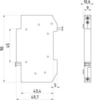 Pomocný spínač PS EDF 14, kontakty 1xNO+1xNC,5A, 230V ETI 002569001