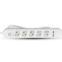 5 Ways Socket With Lighted Switch & 2 Us