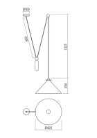 Závěsné svítidlo KALIMBA SU 1X42W E27 BLACK REDO 01-1546