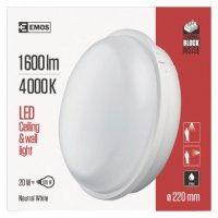 LED přisazené svítidlo QARI, kruhové bílé 20W neutrální bílá, IP65 EMOS ZM3010