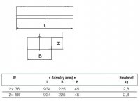 Canes LED přis./záv. montáž, 2x58W 4000K