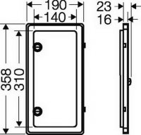 Hensel NZ KL 54 Odklápěcí okénko, IP 54, rozměr otevřeného prostoru 140x310mm