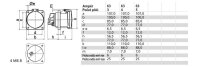 Zásuvka vestavná 63A 3p 230V IP44 6h BALS 1307