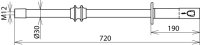 Izolační tyč se závitem M12 a nástrčnou spojkou D 30 mm délka 720 mm DEHN 766072