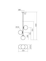 Závěsné svítidlo NIVA SU 3X28W E14 REDO 01-2627