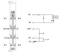 2kanálový binární vstup DC 60V 3 ms tmavě šedá WAGO 750-429/040-001