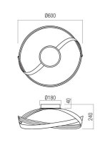 Stropní svítidlo IMPULS PL LED 34W 3000K SWH  REDO 01-3612