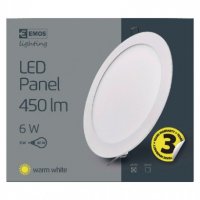 LED vestavný kruhový panel 6W 450LM IP20 WW bílý ZD1121 Emos teplá bílá
