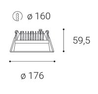 LED2 2250641D ZETA M, W DALI/PUSH DIM 25W 4000K