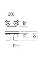 Nástěnné a stroní svítidlo KOBE AP/PL LED 16W 2700K BK/SILVER COFFEE TRIAC