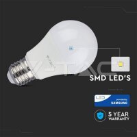 LED žárovka V-TAC 8.5W E27 A60 Plastic 4000K VT-285