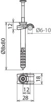 Držák vedení DEHNQUICK nerez/FeZn s natloukací hmoždinkou 8x80mm pro d6-10mm