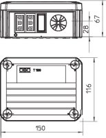 OBO T 100 WB 4S3 Odbočné krabice se zásuvkami Wieland 4s 150x116x67 světle šedá