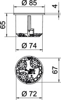 OBO HG 61-AD-IP Přístrojová krabice do dutých stěn O74mm H61mm oranžová