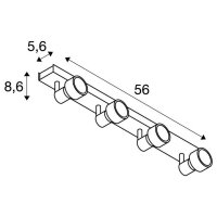 PURI CW vnitřní nástěnné a stropní nástavbové svítidlo quad QPAR51 černá 4x50W