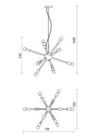 Závěsné svítidlo STELLAR SU 12X25W E14 GOLD IP20 REDO 01-2933