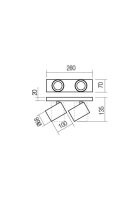 Bodové svítidlo CORINTH PR 2X7W H100 SWH REDO 01-3440