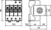 OBO V50-3+NPE-385 Kombinovaný svodič V50, 3pólový + NPE, 385 V