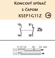 Koncový spínač plastový s přívodním kabelem, s čepem SEZ DK KSEP1G11Z