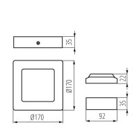 Kanlux 33550 KANTI V2LED 12W-WW-W Přisazené svítidlo LED